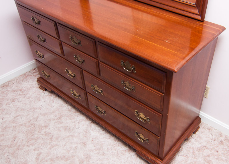 Ethan Allen by Baumritter Solid Cherry Dresser with Mirror