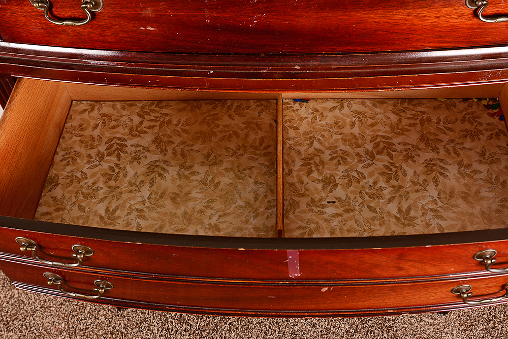 Mahogany Bow Front Chest On Chest