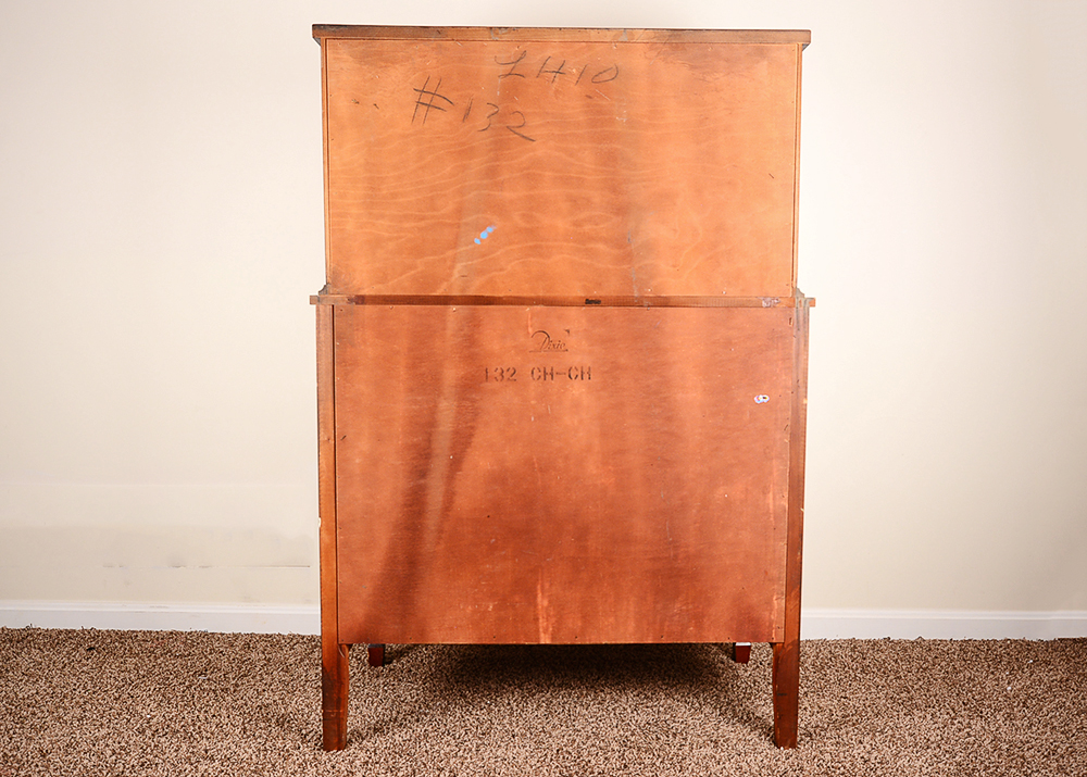 Mahogany Bow Front Chest On Chest