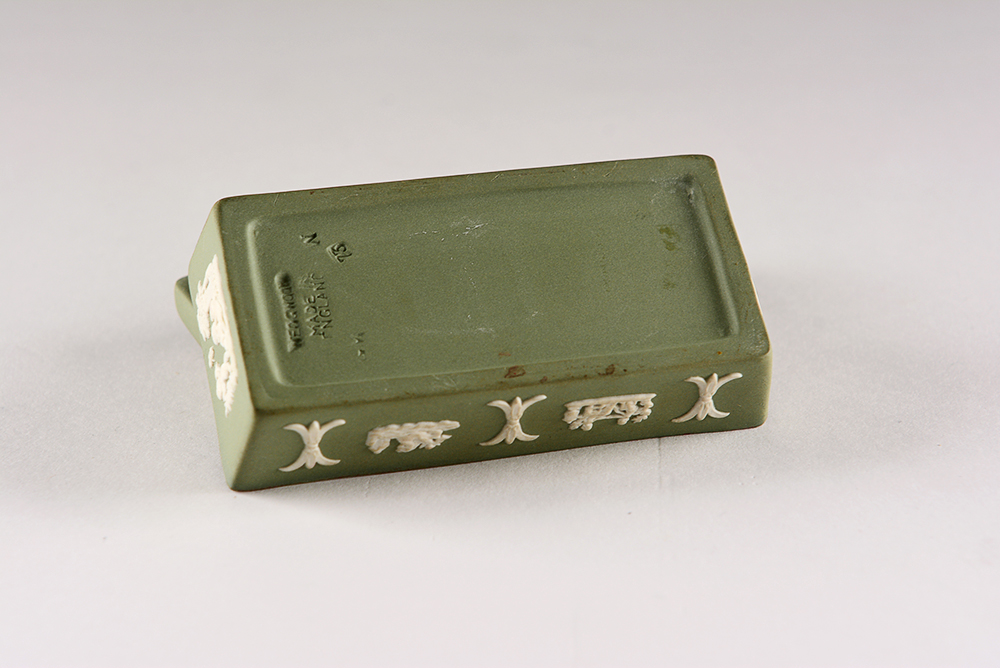 Vintage Sage Green Wedgwood Jasperware Ring Box