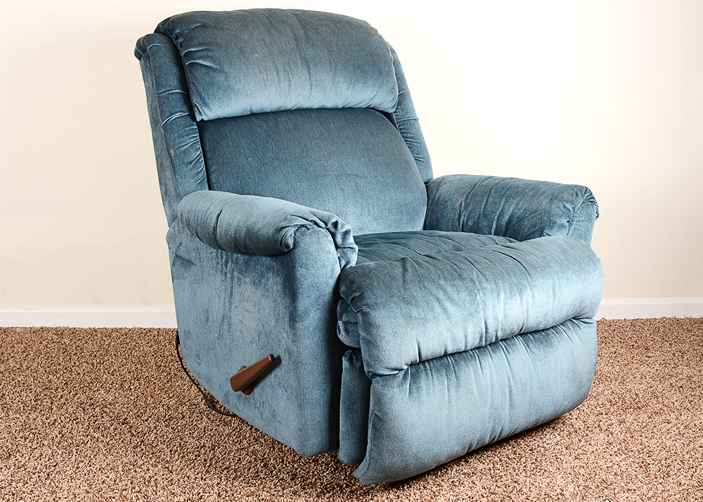 Blue Microfiber Recliner