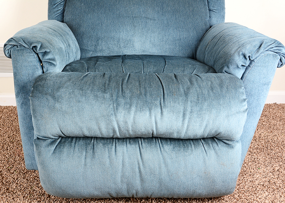 Blue Microfiber Recliner
