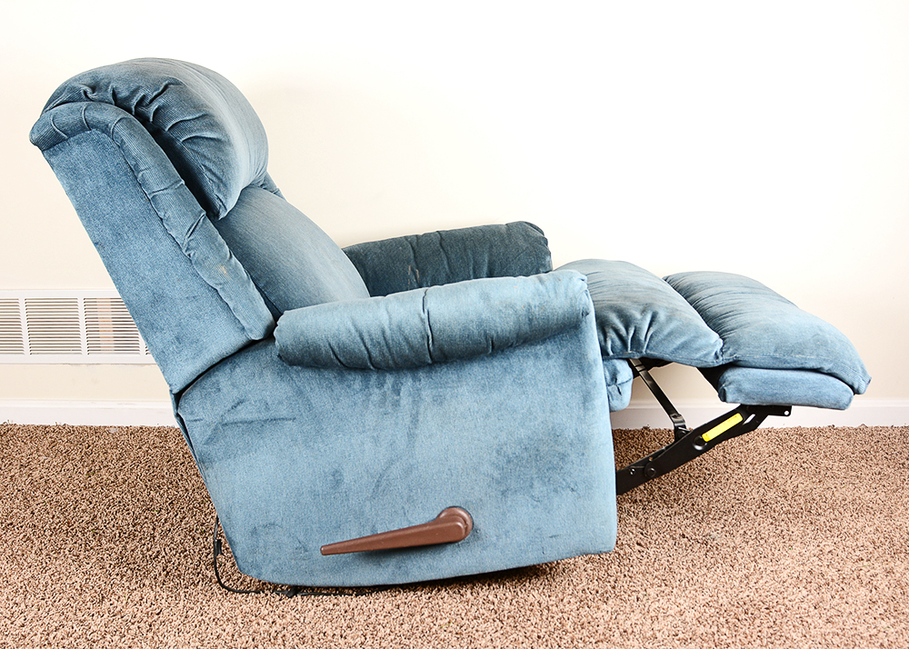 Blue Microfiber Recliner