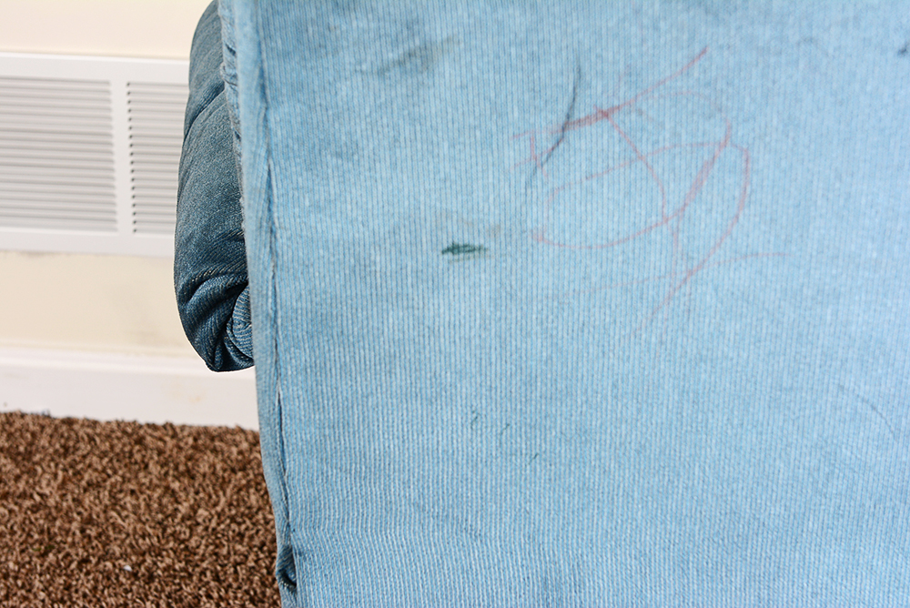 Blue Microfiber Recliner