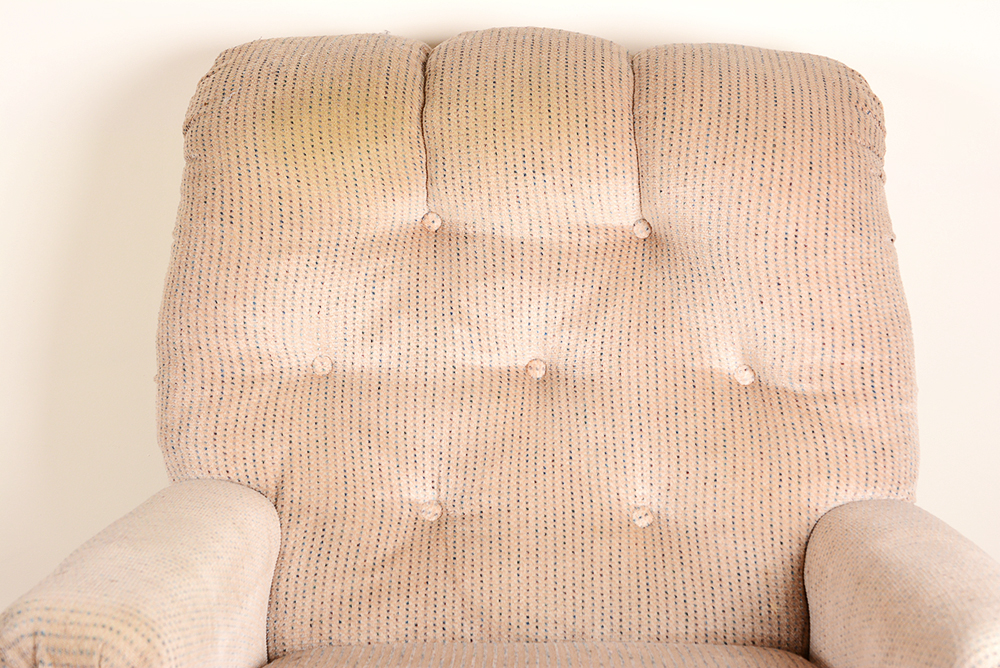 Beige Tufted Back Recliner