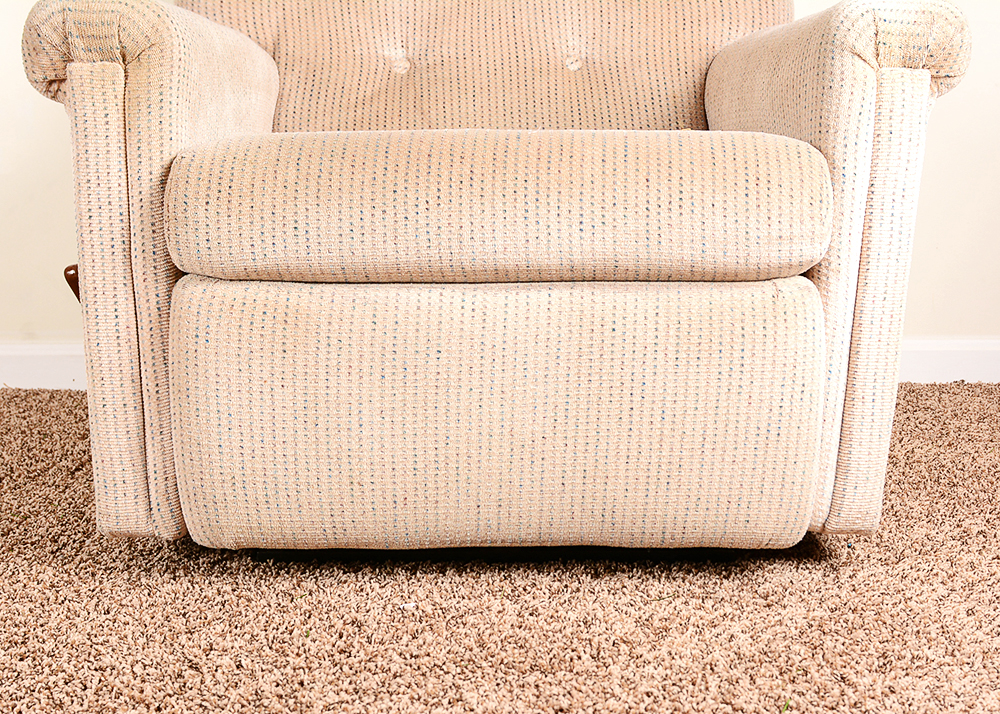 Beige Tufted Back Recliner