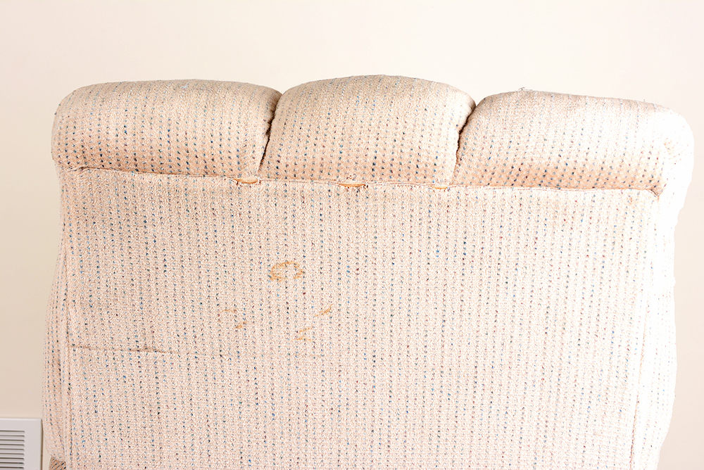 Beige Tufted Back Recliner