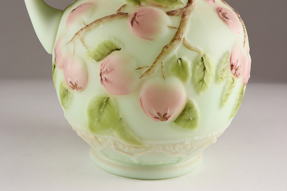 Hand-Painted Fenton Art Glass Pitcher and Vase