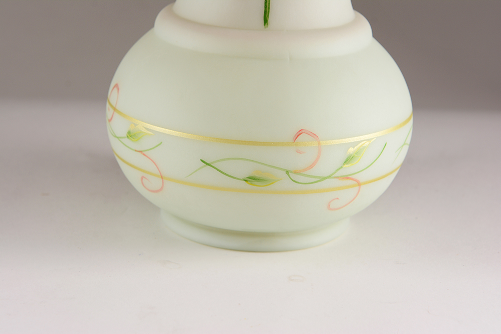 Hand-Painted Fenton Art Glass Pitcher and Vase