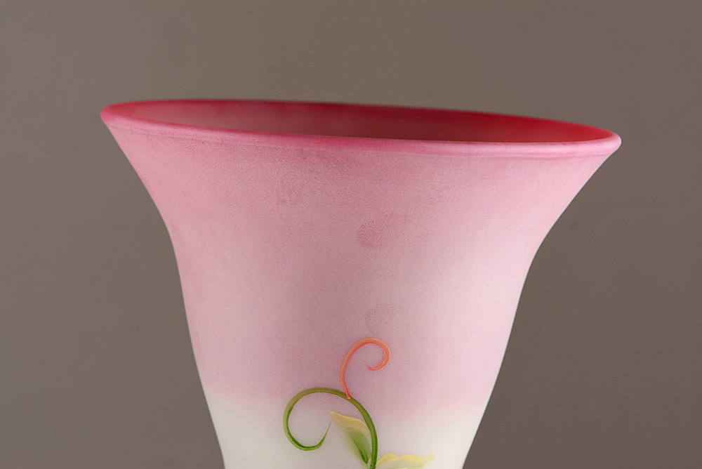 Hand-Painted Fenton Art Glass Pitcher and Vase