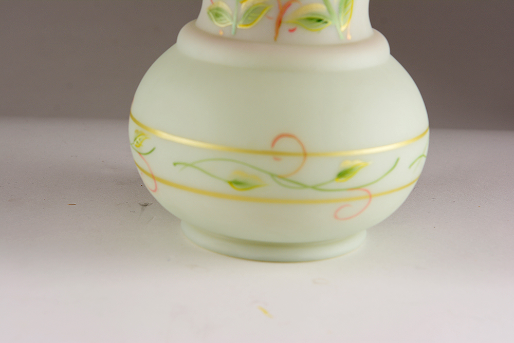 Hand-Painted Fenton Art Glass Pitcher and Vase