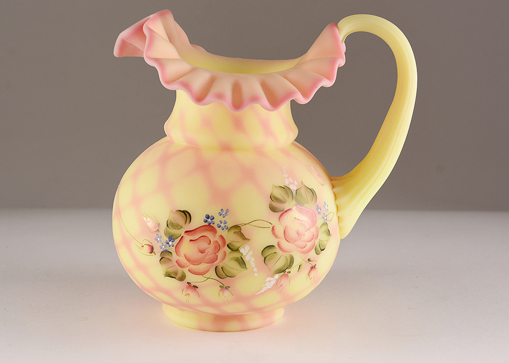 Burmese Diamond Optic Fenton Art Glass Vase