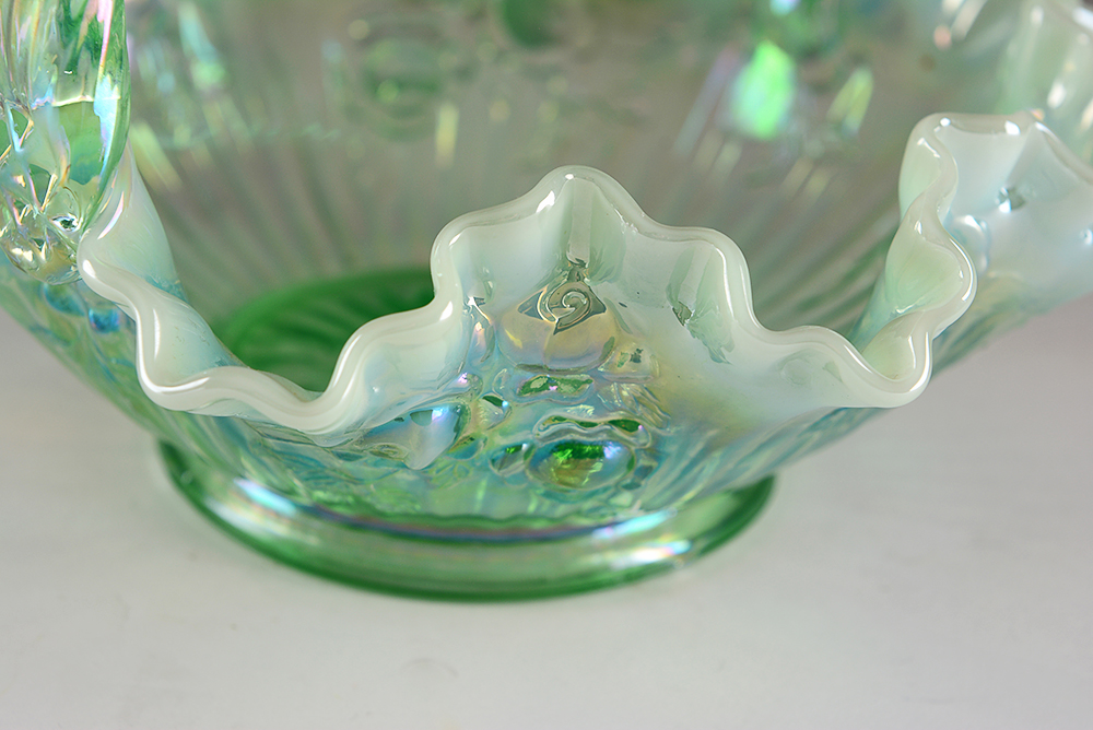 Green Fenton Art Glass Baskets