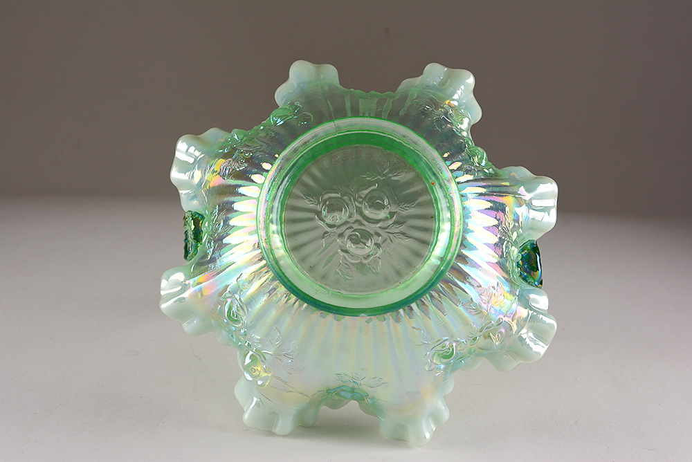 Green Fenton Art Glass Baskets