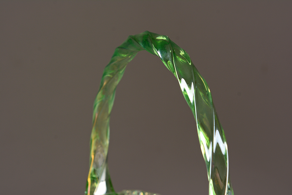 Green Fenton Art Glass Baskets