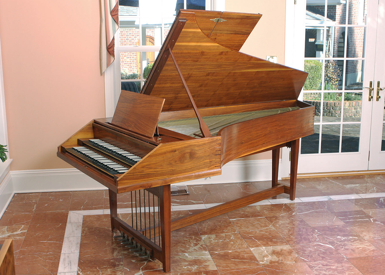 Double Manual Walnut Harpsichord by Challis Studio