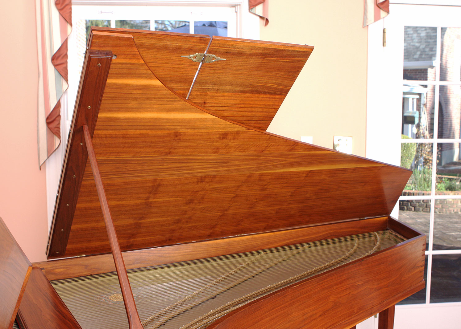 Double Manual Walnut Harpsichord by Challis Studio