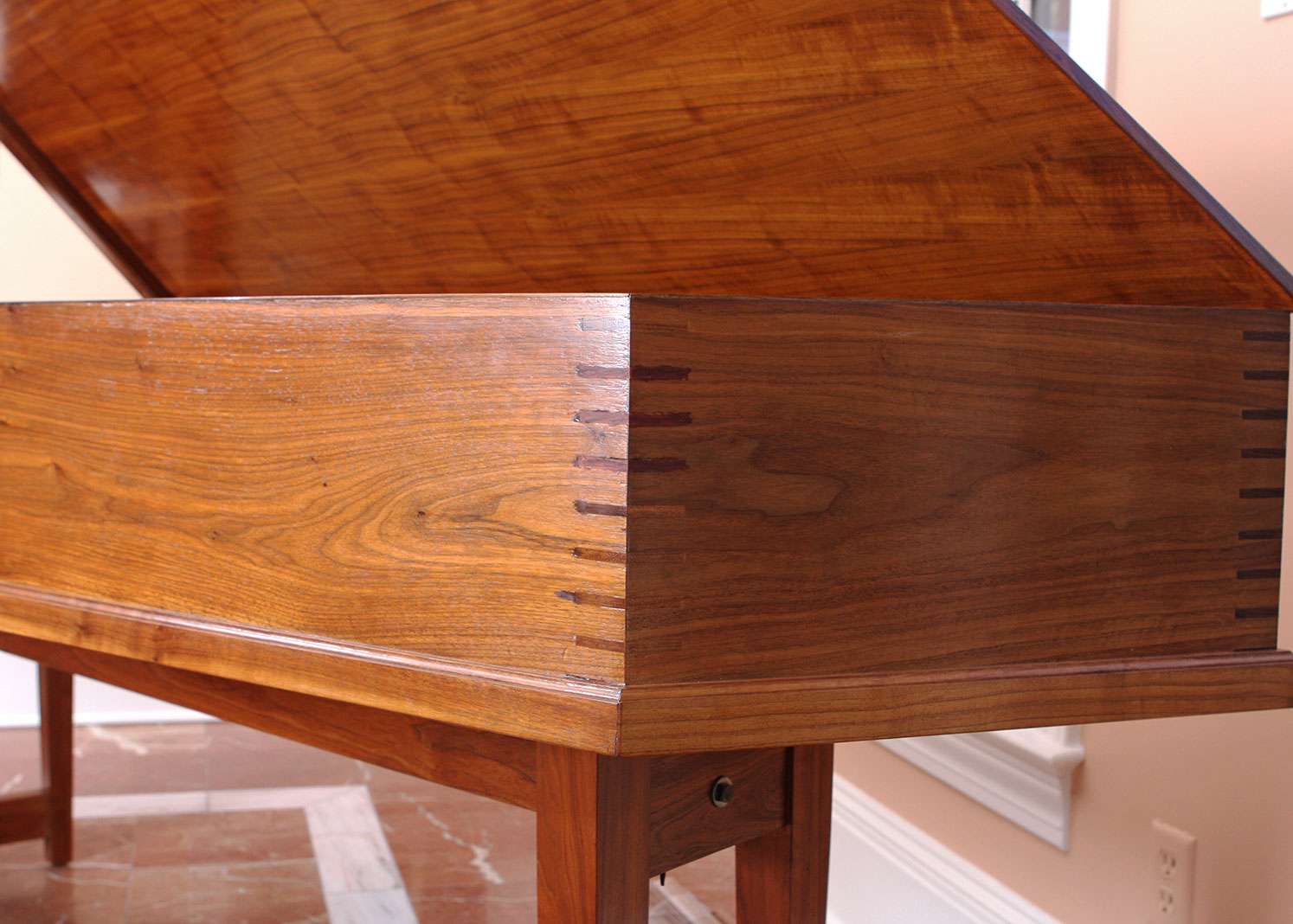 Double Manual Walnut Harpsichord by Challis Studio