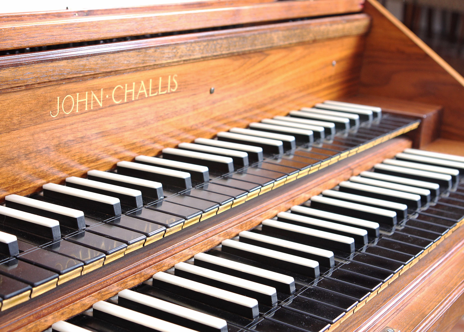 Double Manual Walnut Harpsichord by Challis Studio