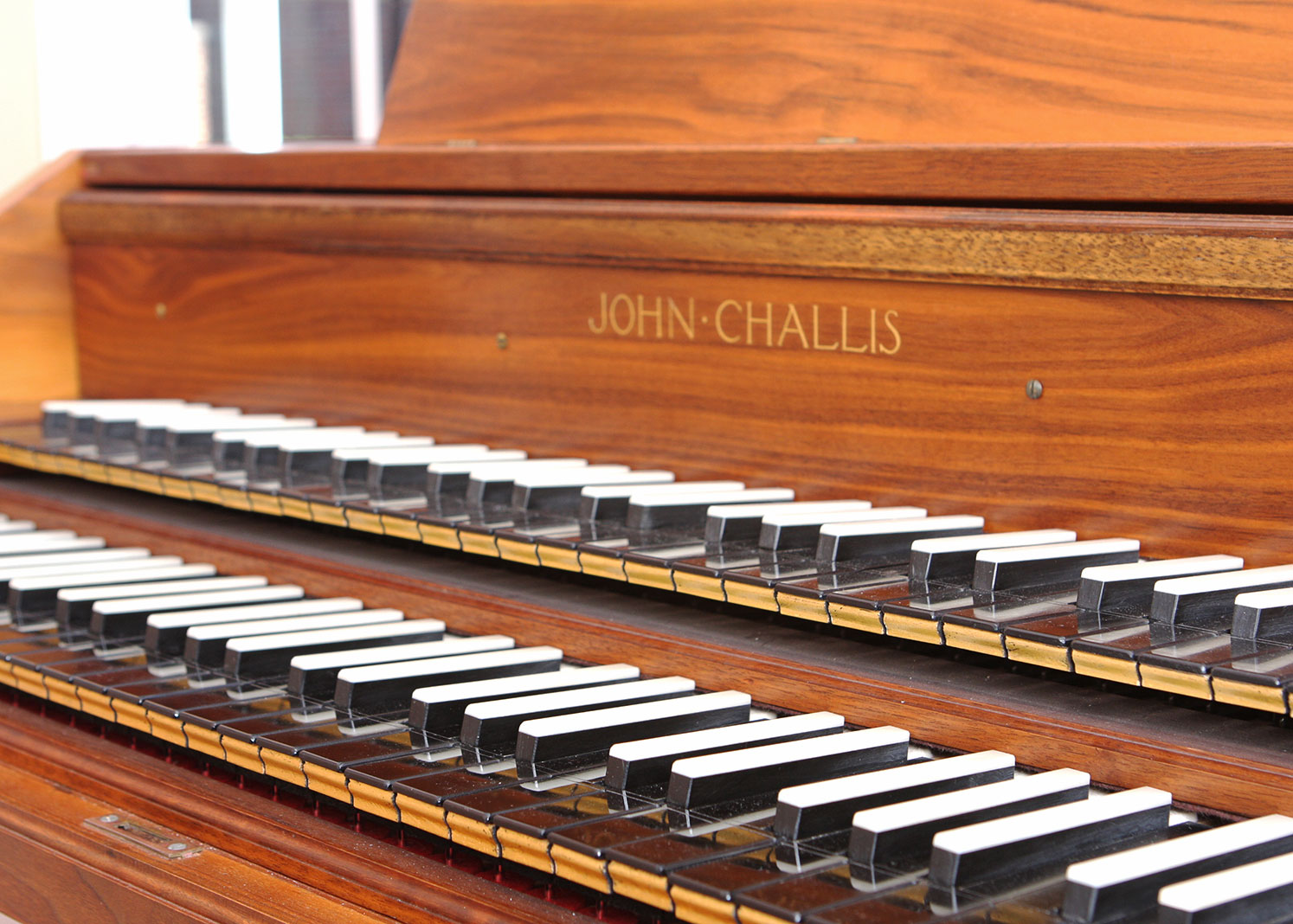 Double Manual Walnut Harpsichord by Challis Studio