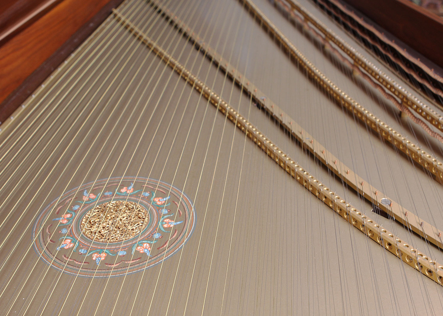 Double Manual Walnut Harpsichord by Challis Studio