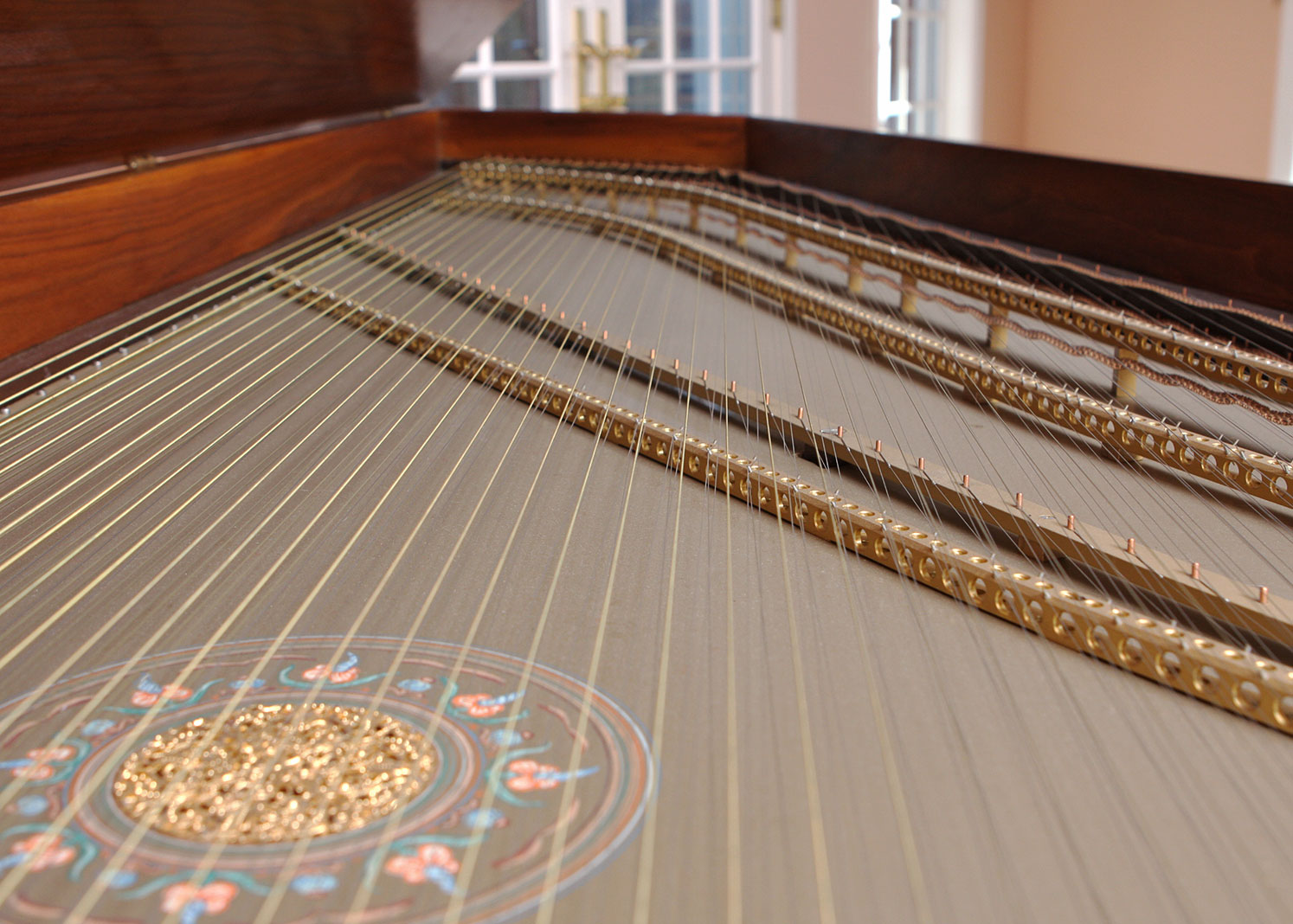 Double Manual Walnut Harpsichord by Challis Studio