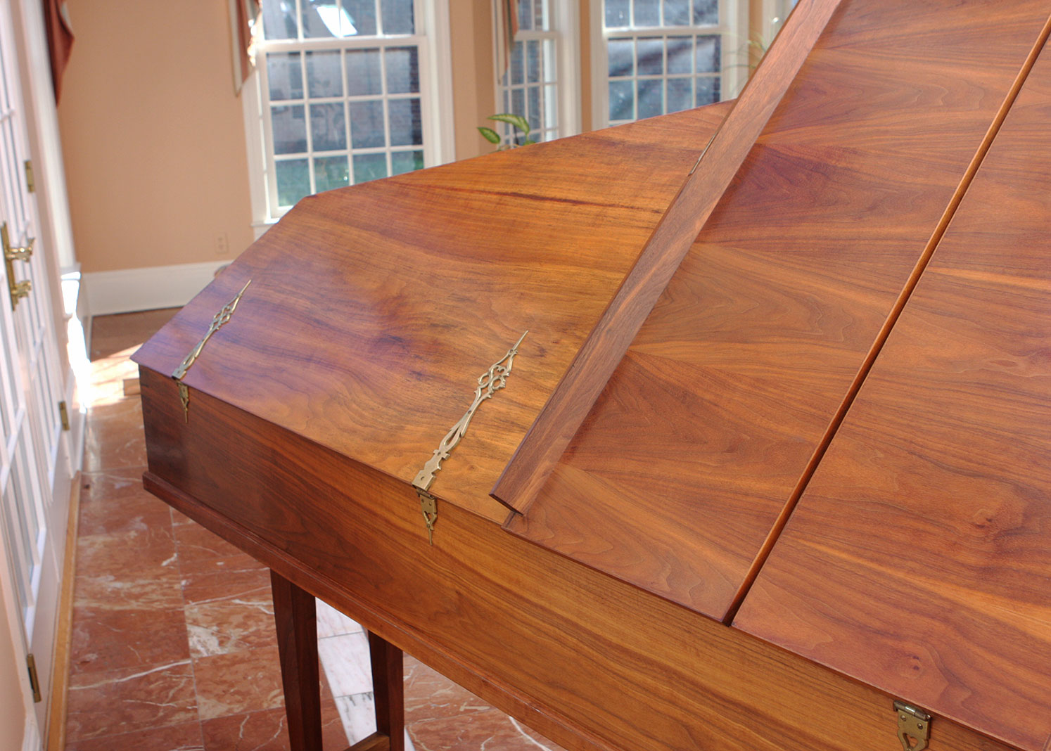 Double Manual Walnut Harpsichord by Challis Studio