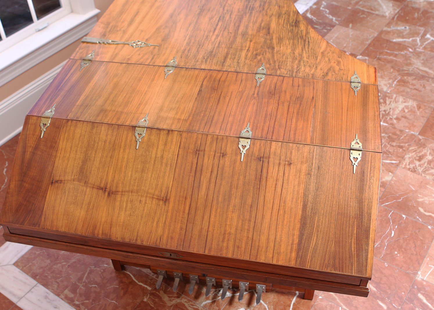 Double Manual Walnut Harpsichord by Challis Studio