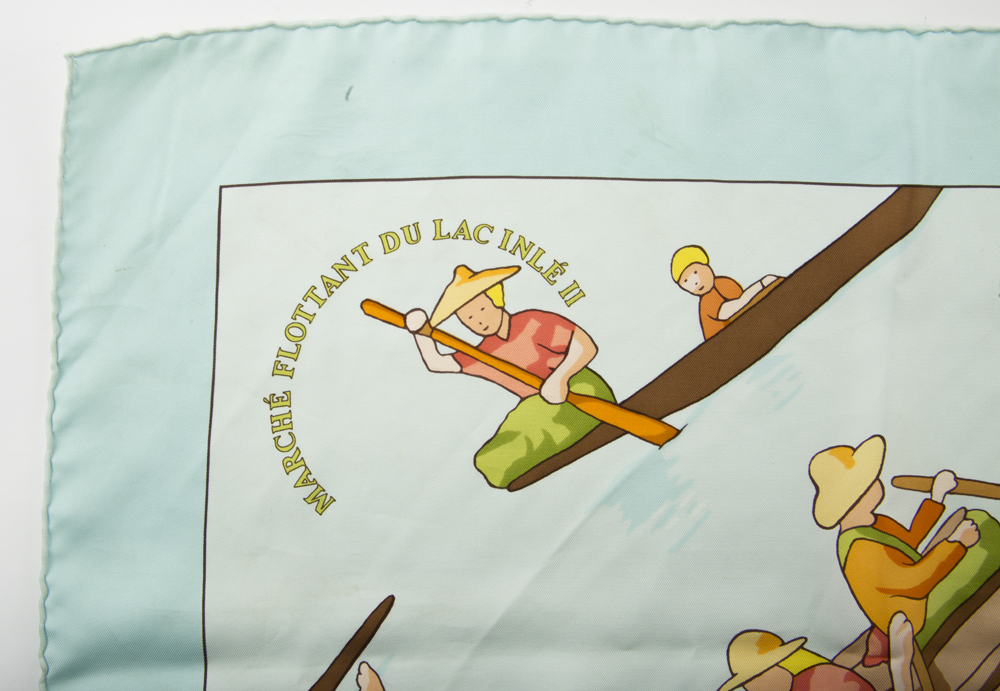Hermès "Marché Flottant Du Lac Inlé II" Silk Scarf