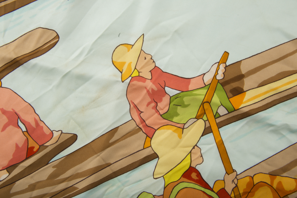 Hermès "Marché Flottant Du Lac Inlé II" Silk Scarf