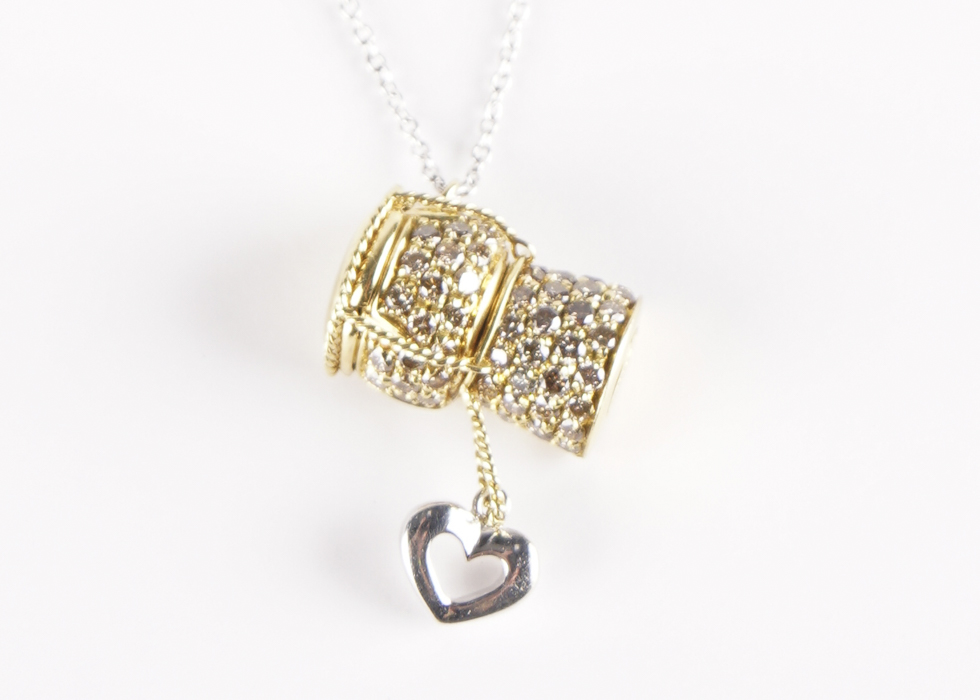 Roberto Coin Diamond Champagne Cork Pendant on Chain Necklace