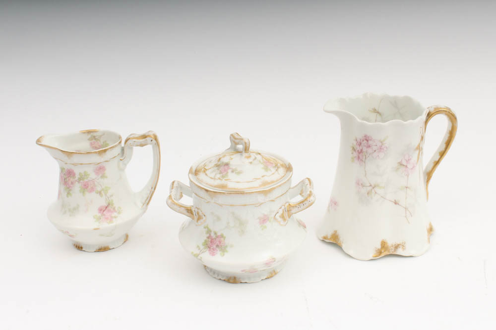 Collection of W.S. Hugg Haviland Limoge Tea Set