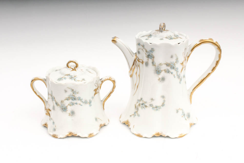 Collection of E.B. Taylor Haviland Limoge Tea Set