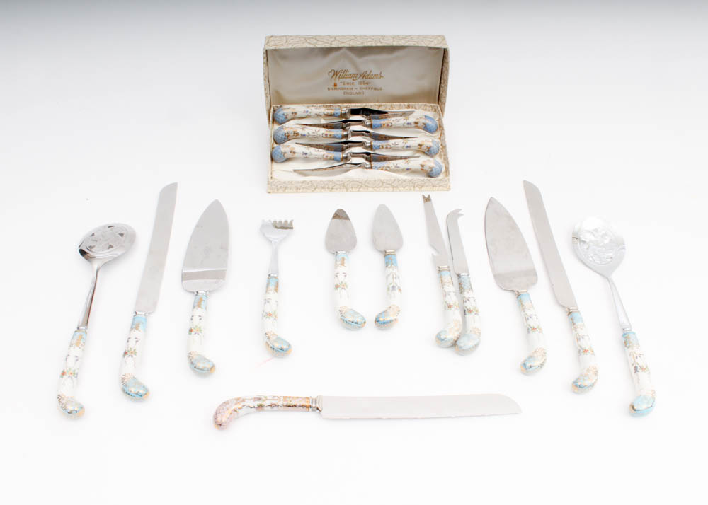 Prill and William Adams Stainless Steel Serving Sets