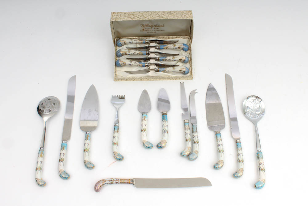Prill and William Adams Stainless Steel Serving Sets