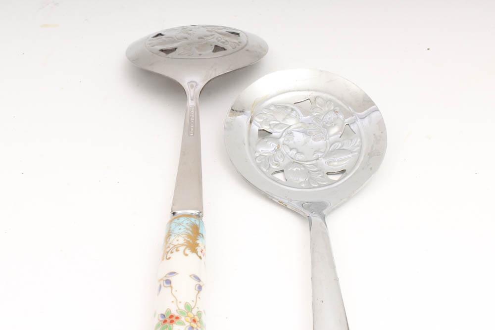 Prill and William Adams Stainless Steel Serving Sets