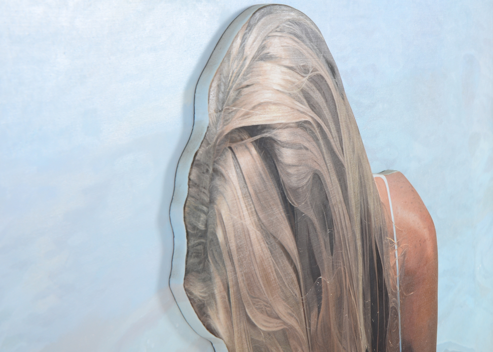 Jeanie Maddox Original Tiered Oil on Canvas of Swimmer