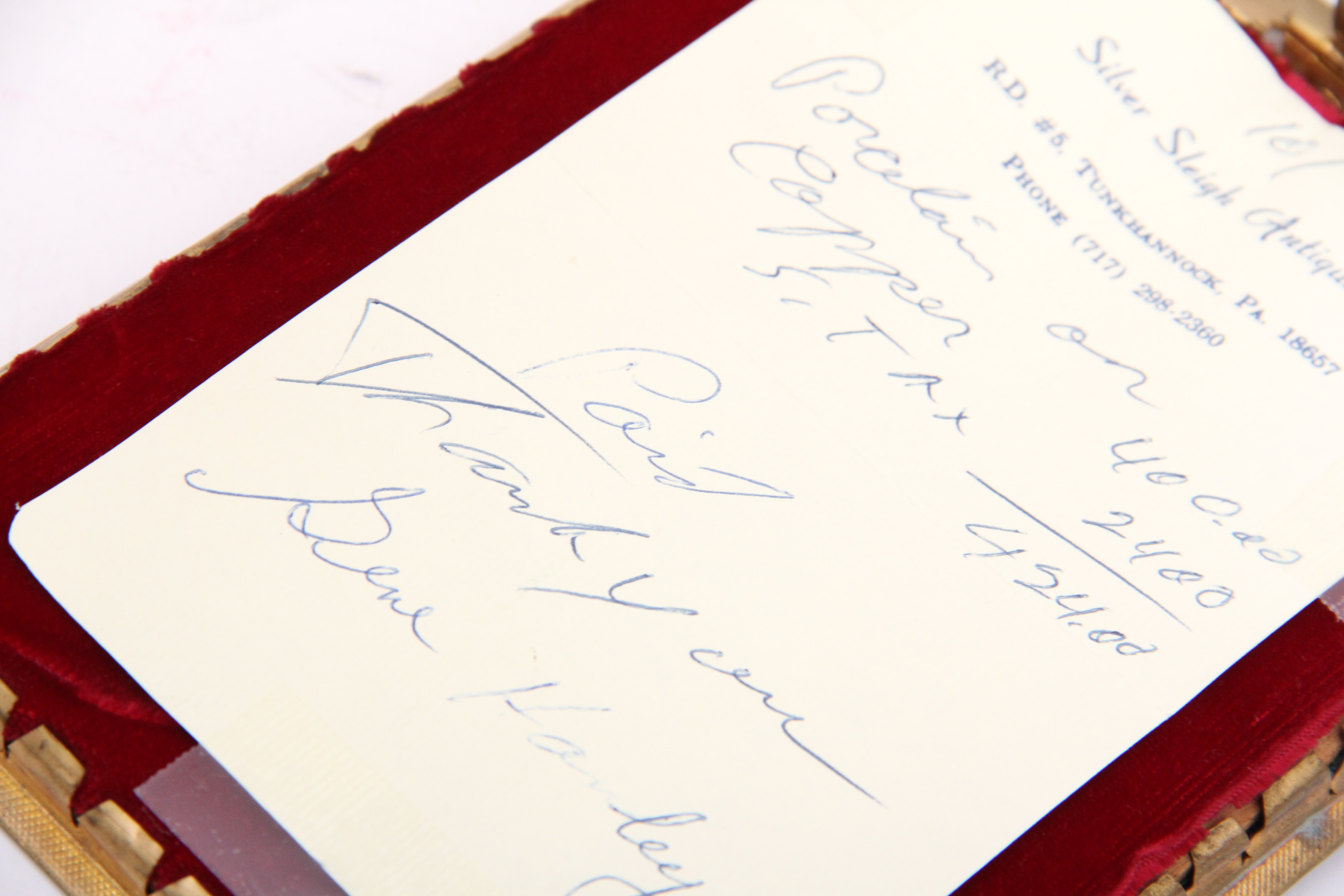 Antique French Porcelain on Copper Portrait