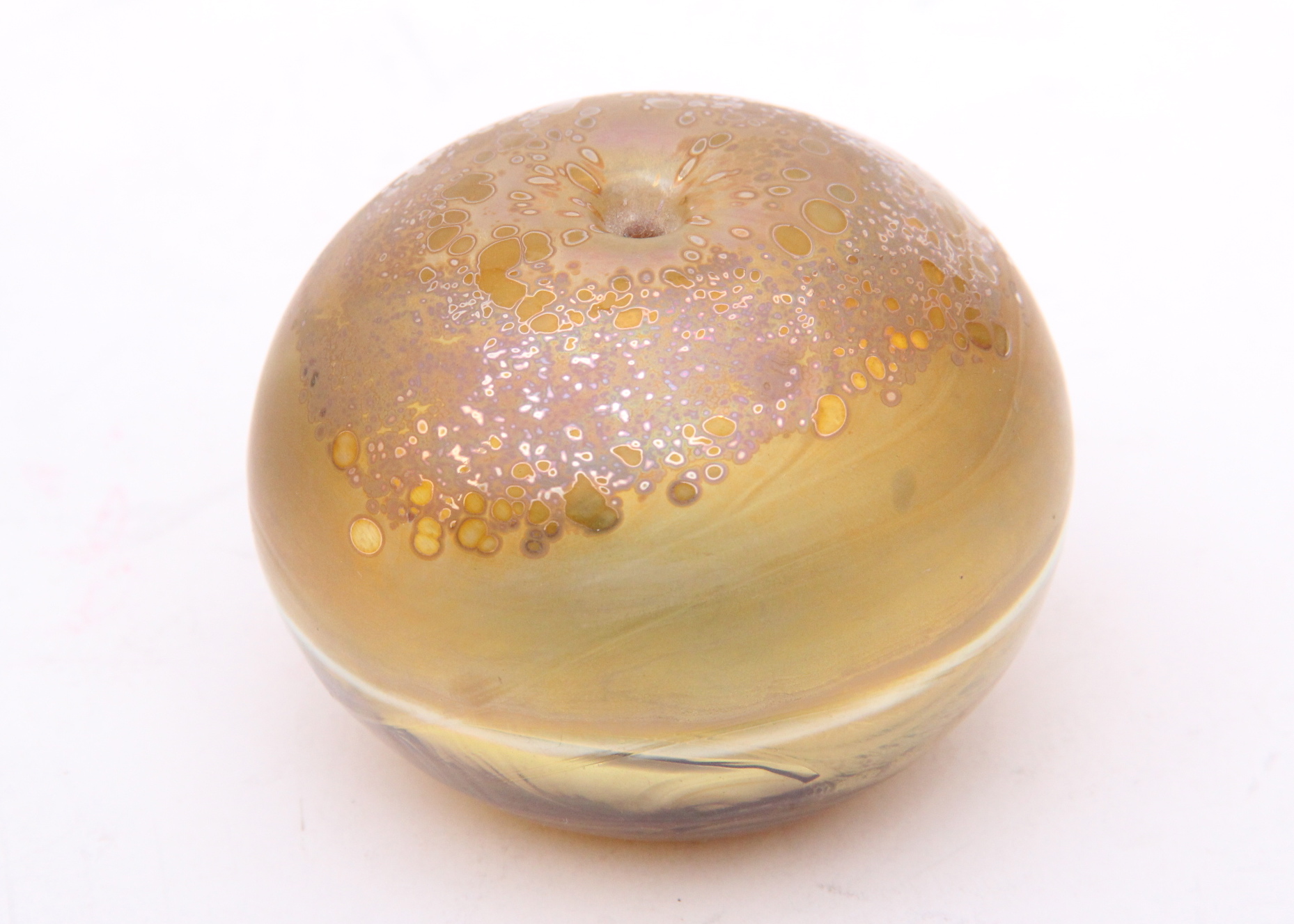 Pair of Hand Blown Art Glass Vase and Paper Weight