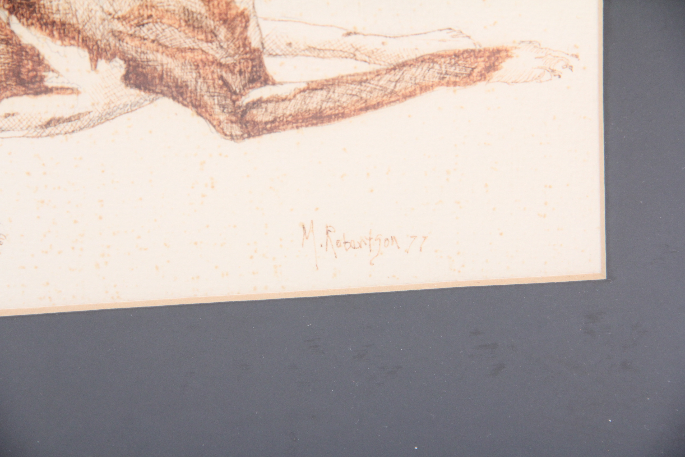 Hand Sculpted Ceramic Great Dane Bust and Framed Art Work