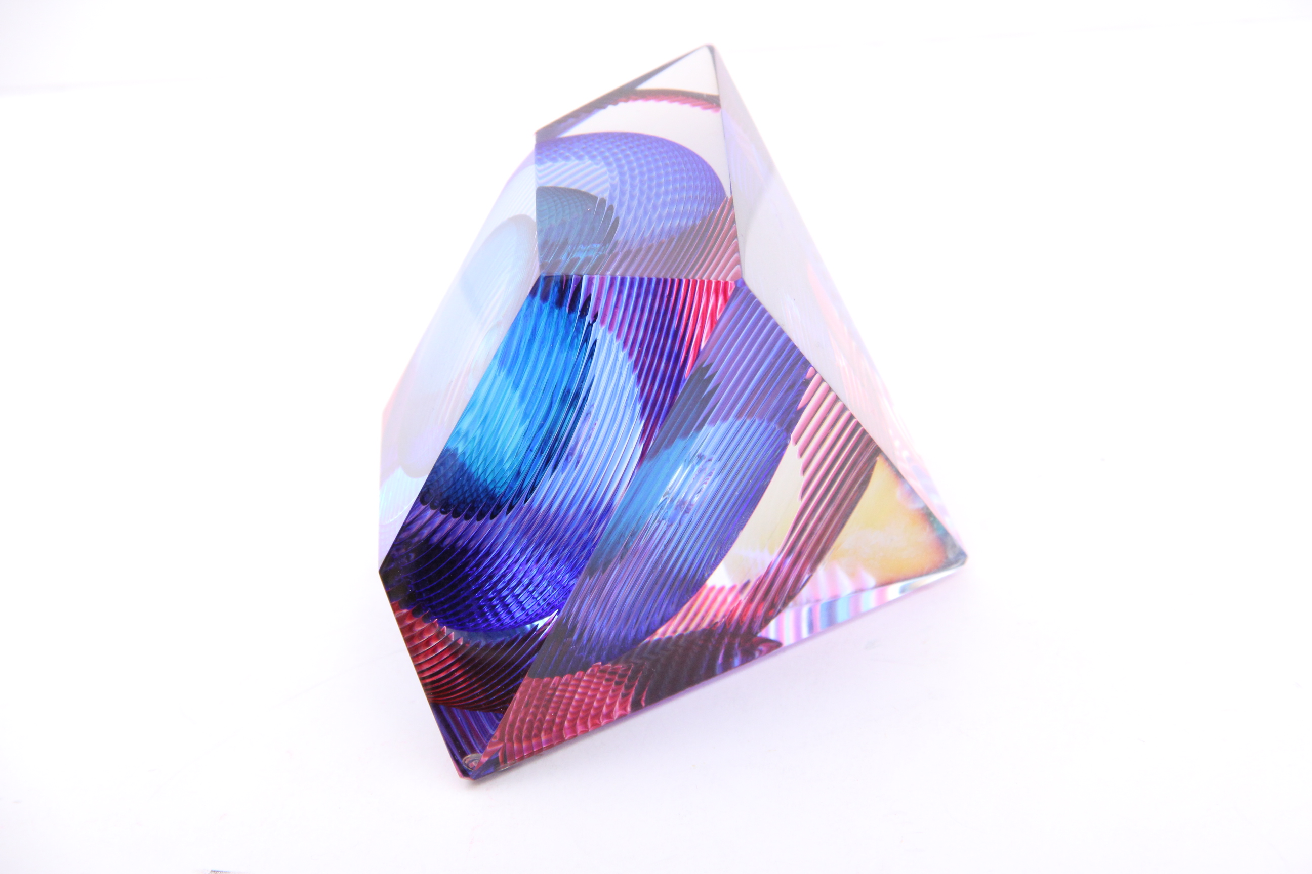 Kit and David Karbler Hand Blown Art Glass Diamond