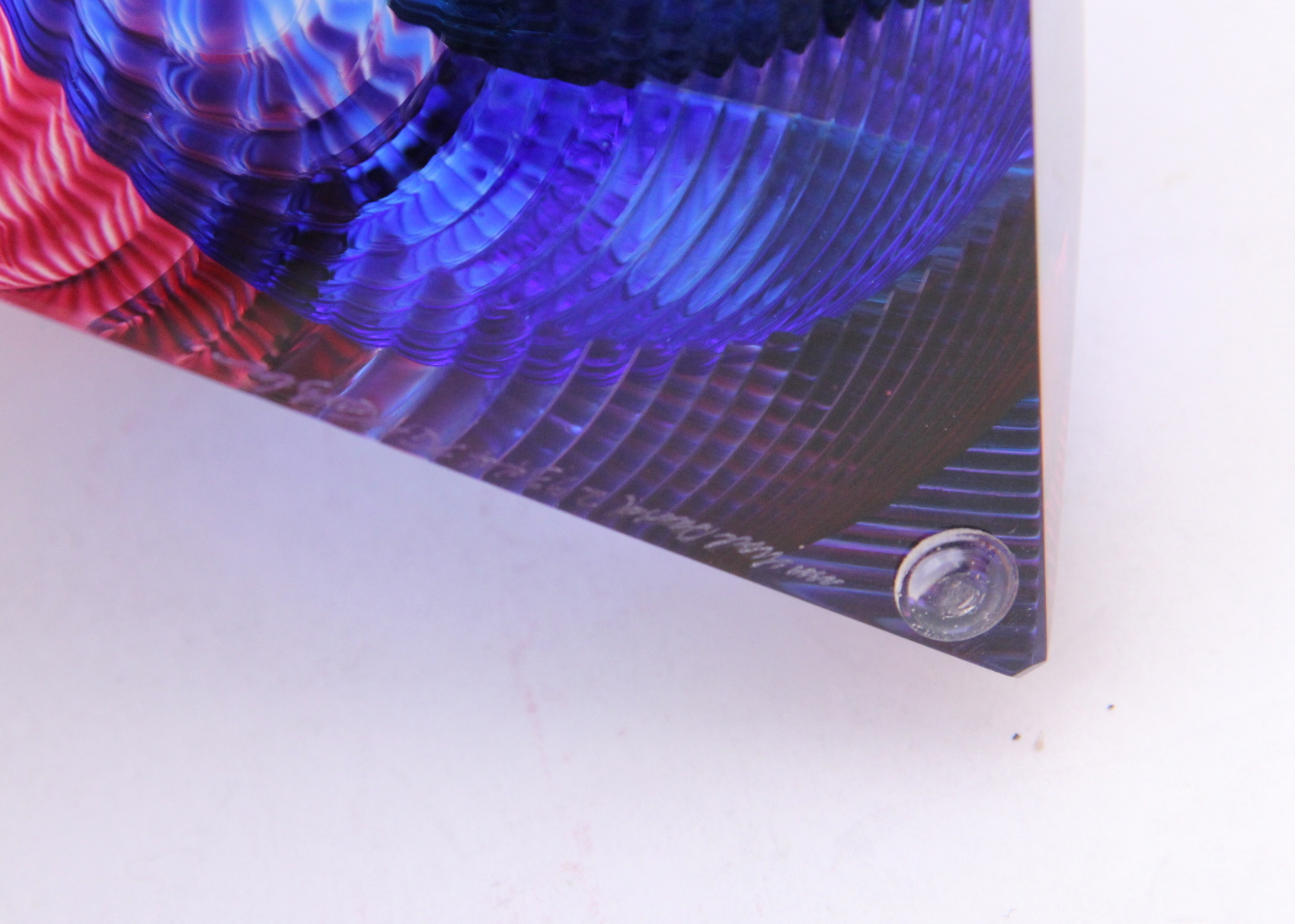 Kit and David Karbler Hand Blown Art Glass Diamond