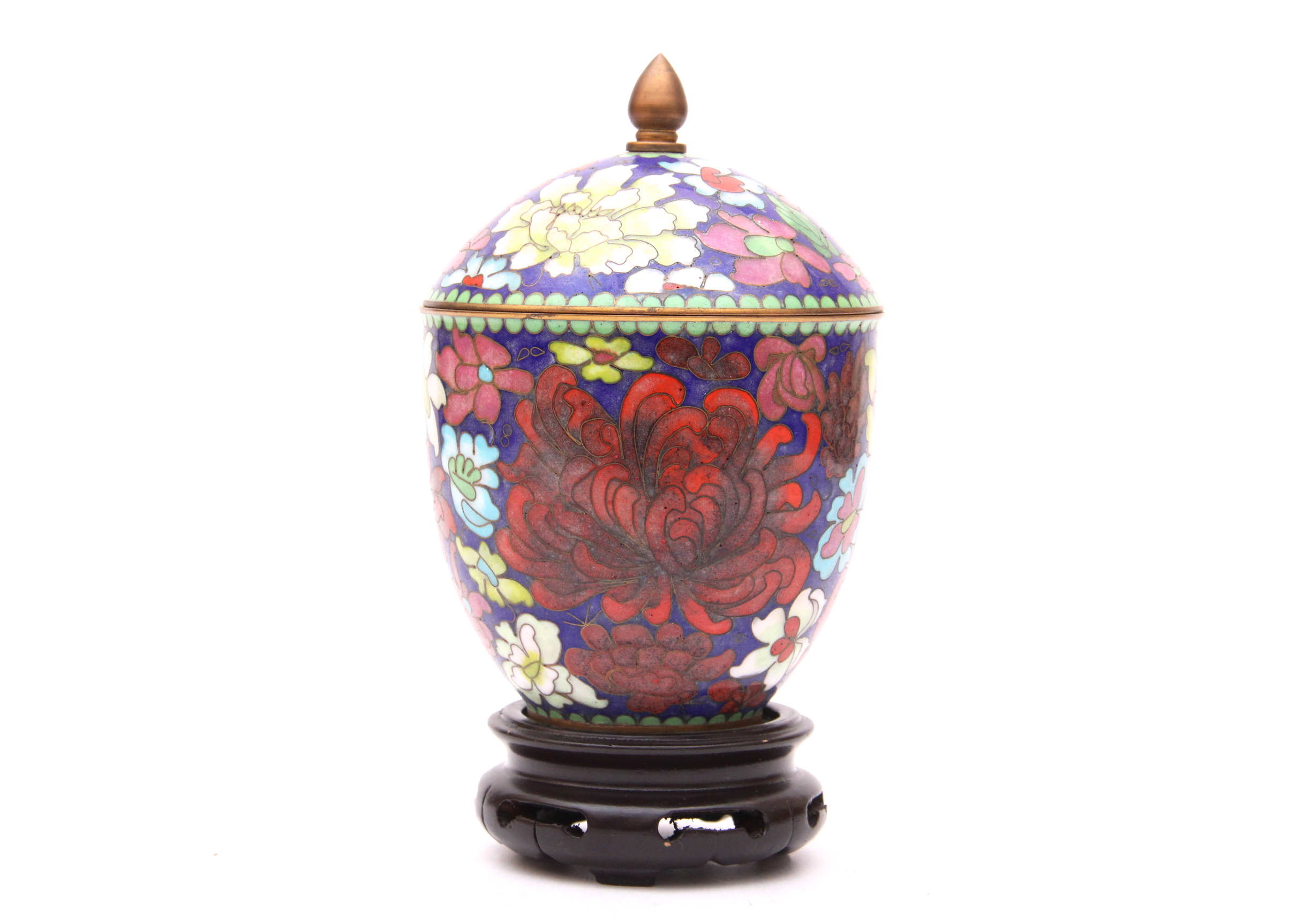 Japanese Cloisonne Lidded Jar