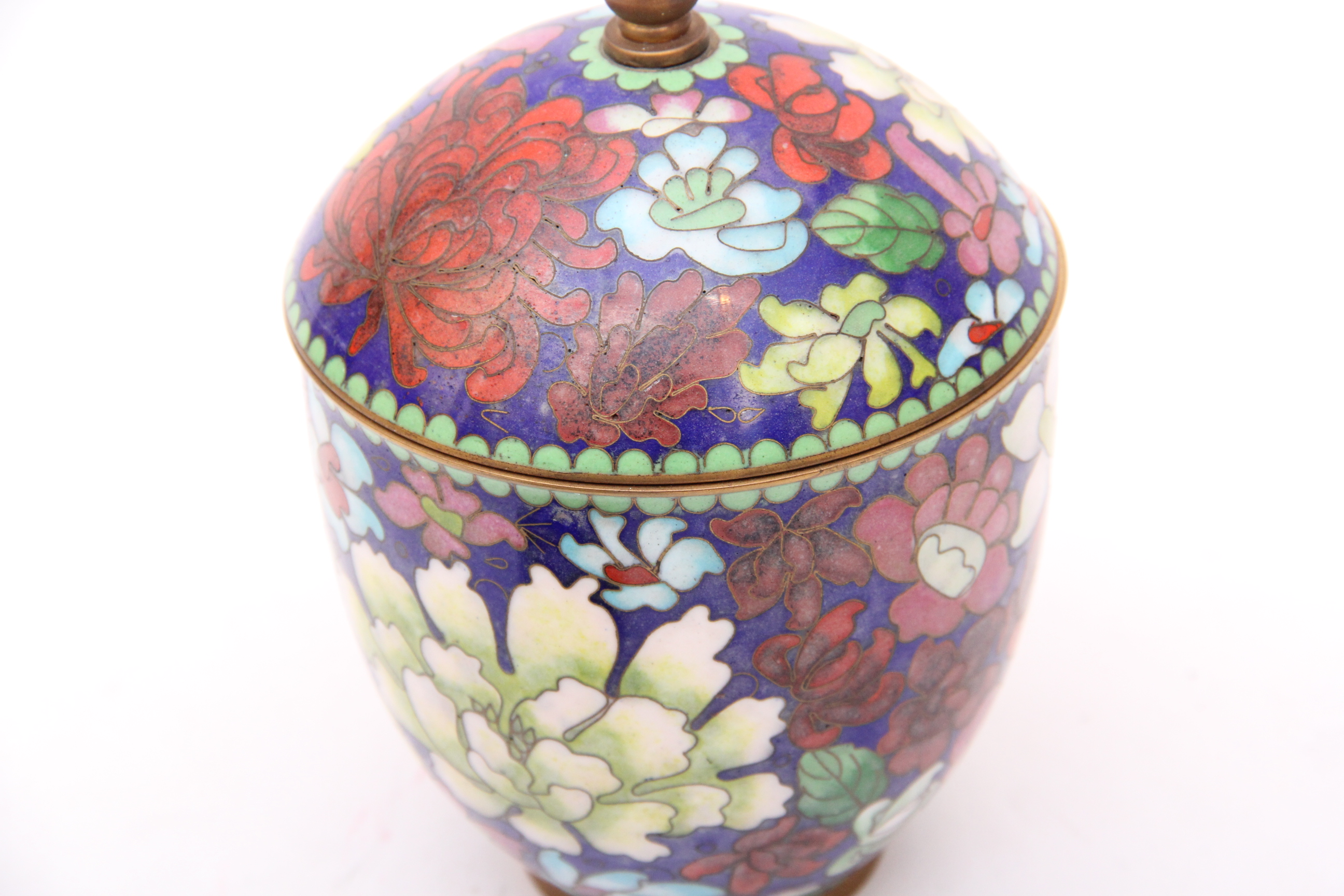 Japanese Cloisonne Lidded Jar