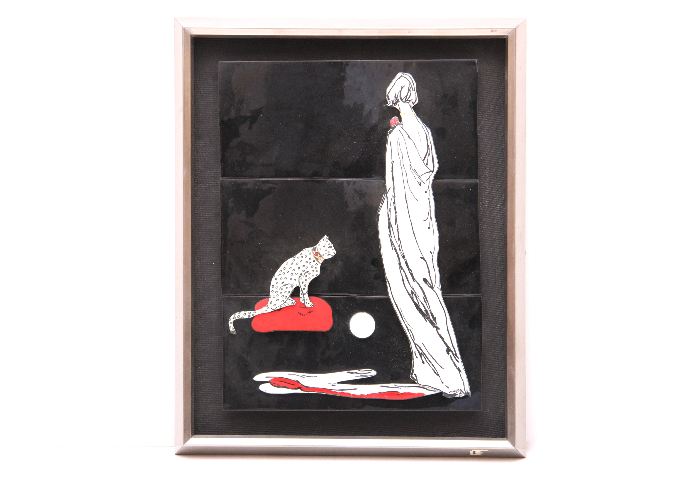 Neo Art Deco Tri-Paneled Enamel