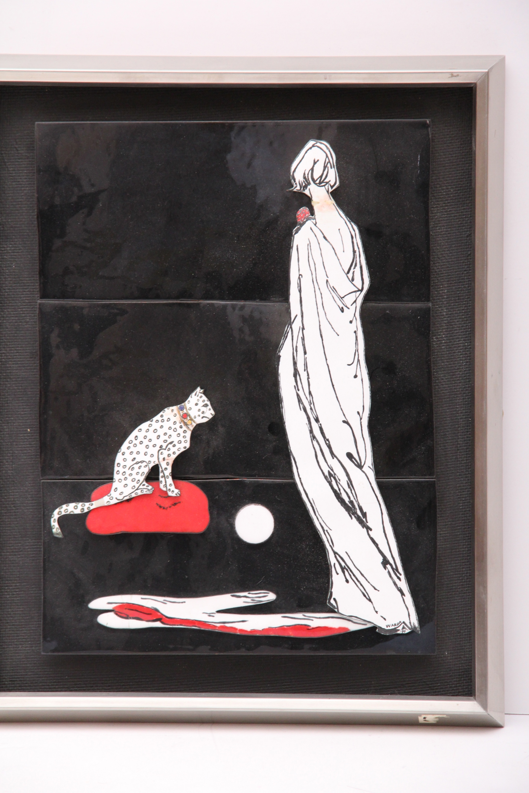 Neo Art Deco Tri-Paneled Enamel