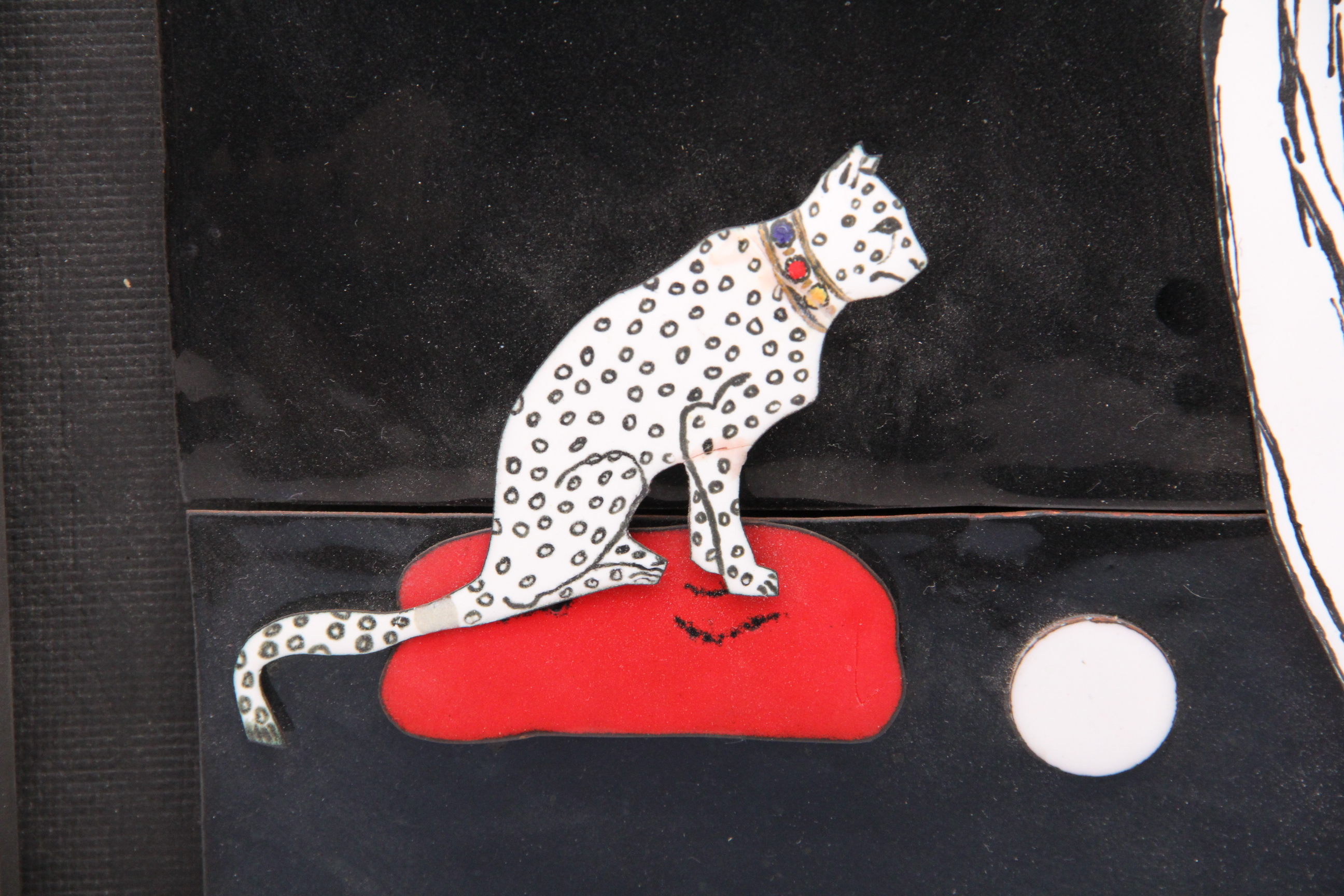 Neo Art Deco Tri-Paneled Enamel