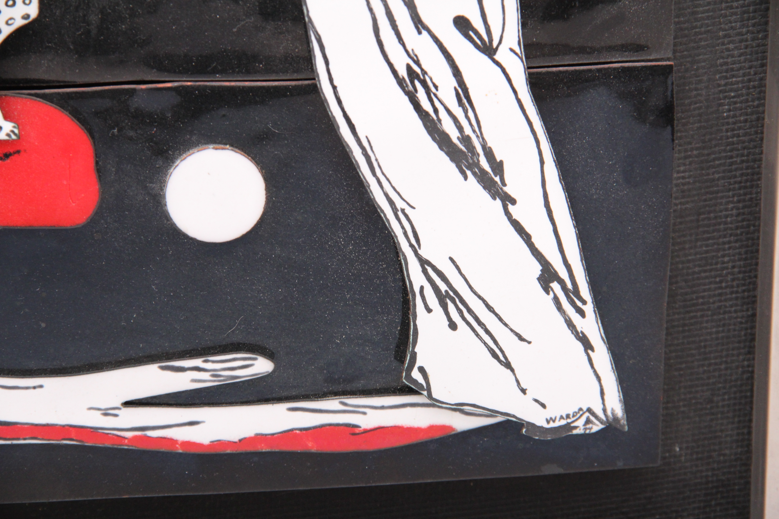 Neo Art Deco Tri-Paneled Enamel