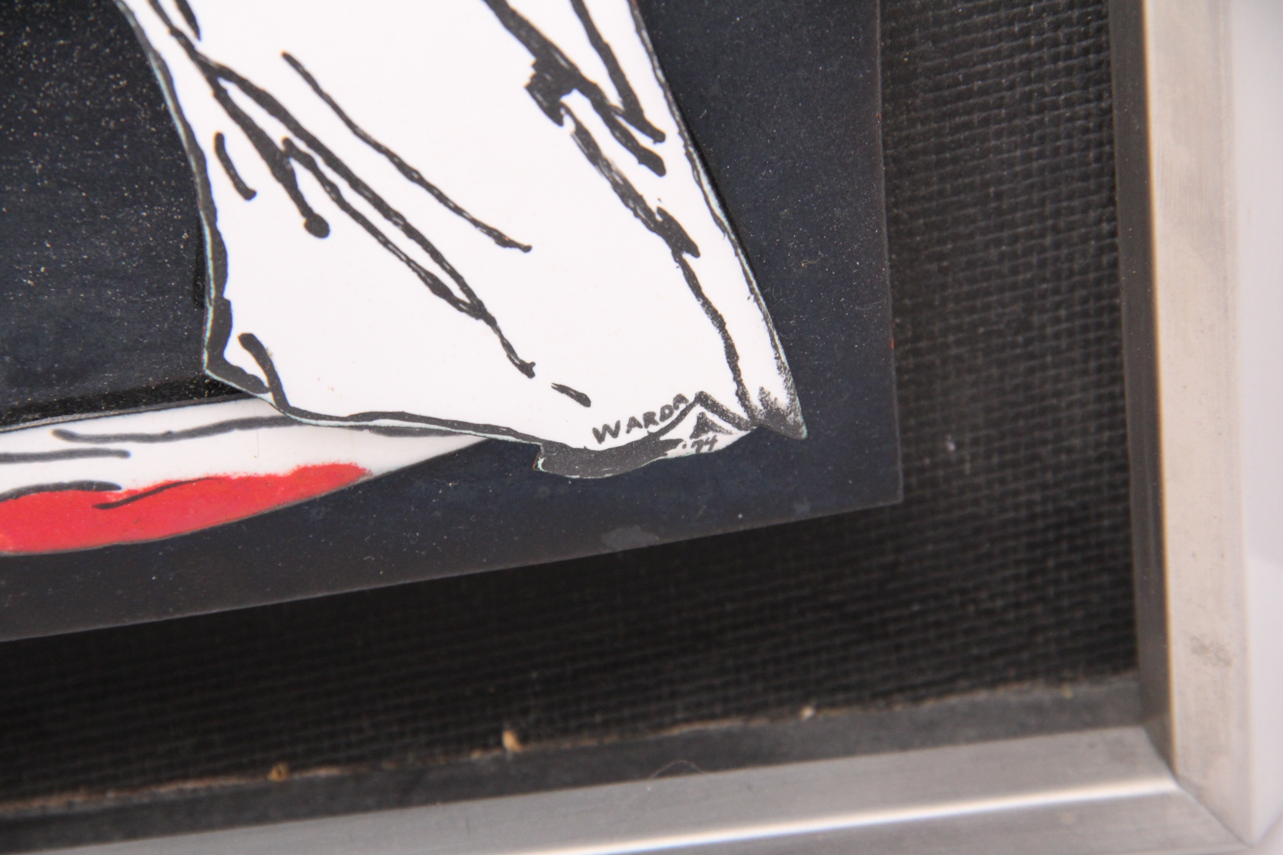 Neo Art Deco Tri-Paneled Enamel