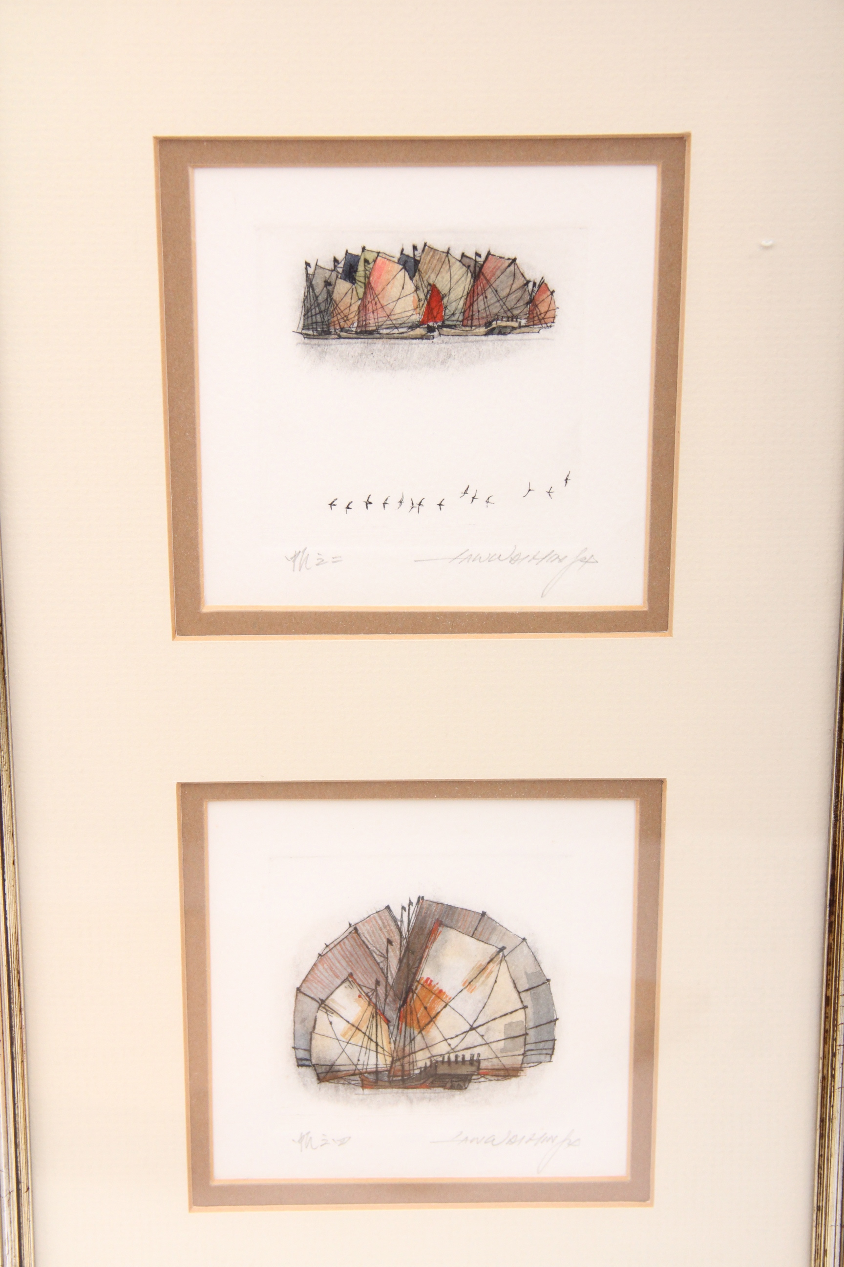 Quartet of Petite Framed Asian Art